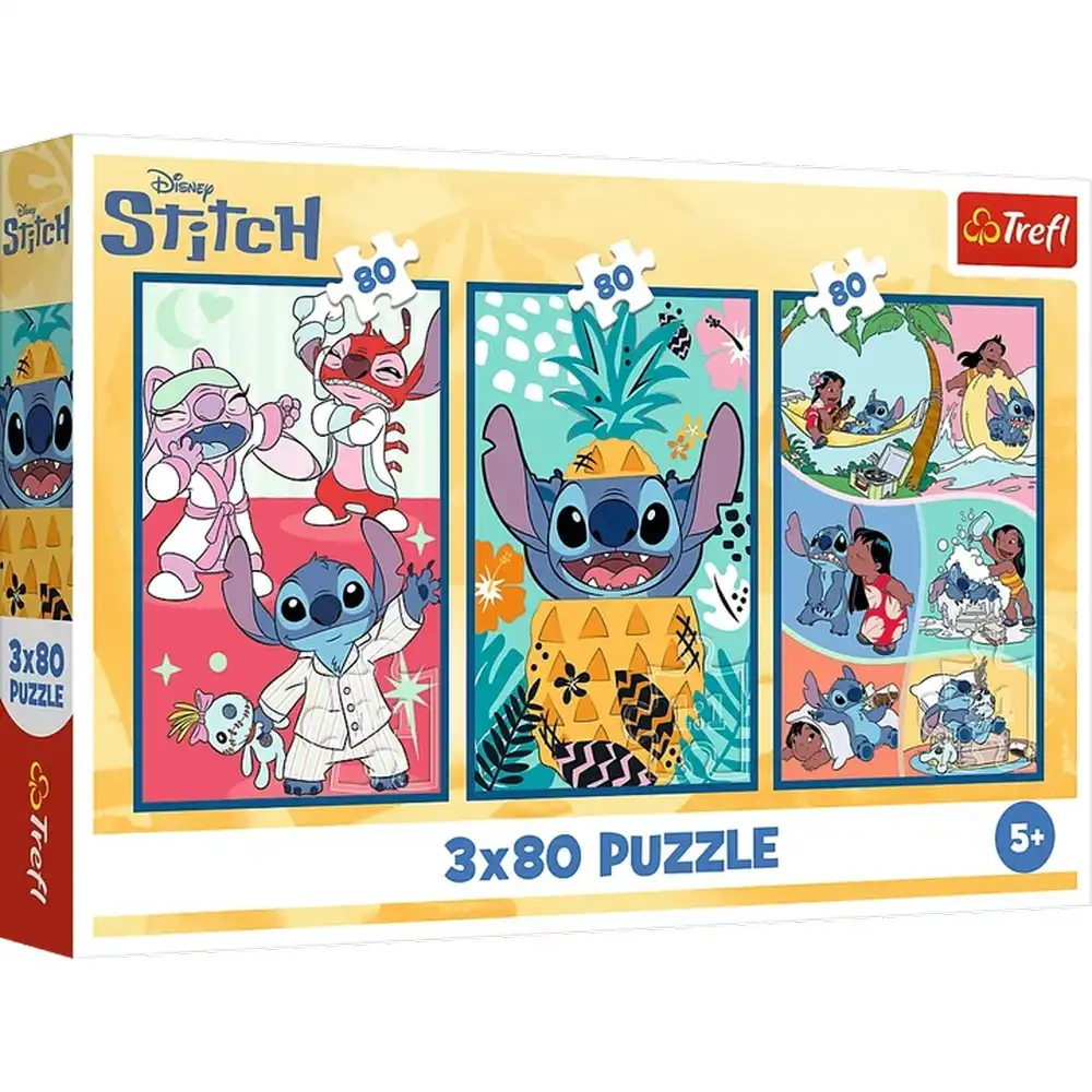 Trefl - Stitch World Puzzle 80+80+80 Pieces - 34885