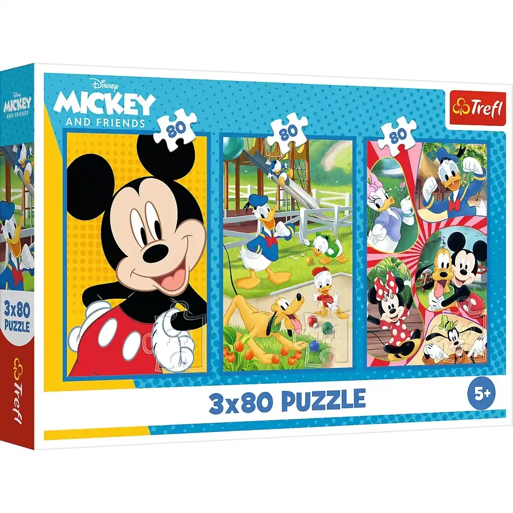 Trefl - Mickey Mouse Team Puzzle 80+80+80 Pieces - 34887