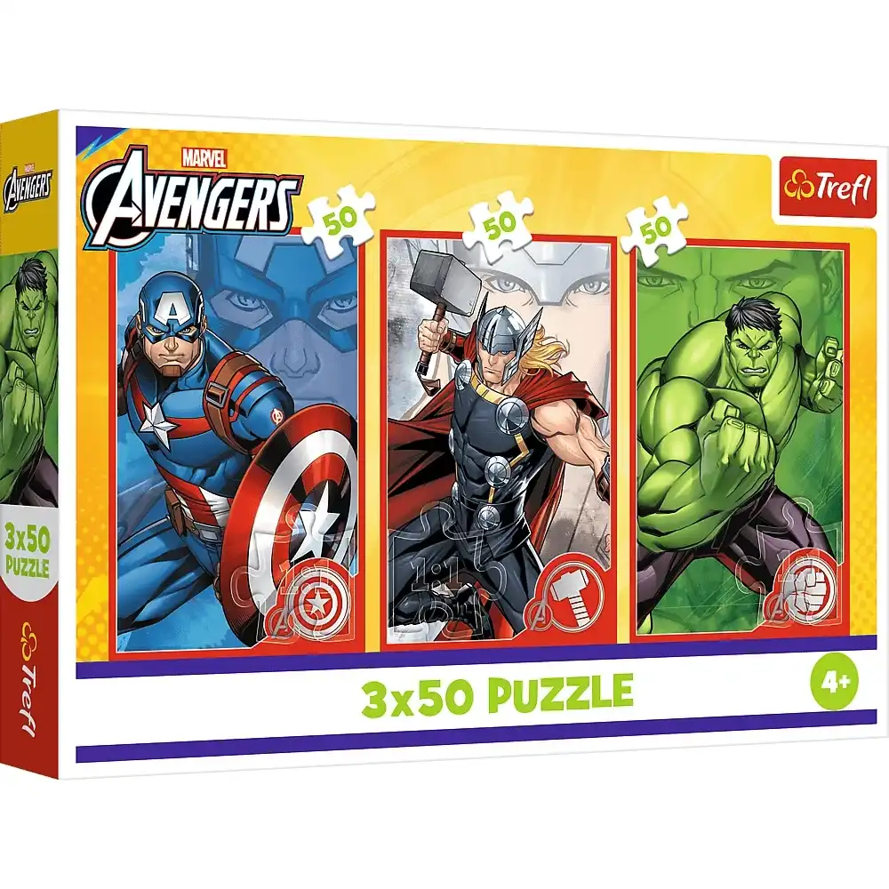 Trefl - Marvel Puzzle 50+50+50 Pieces - 34891