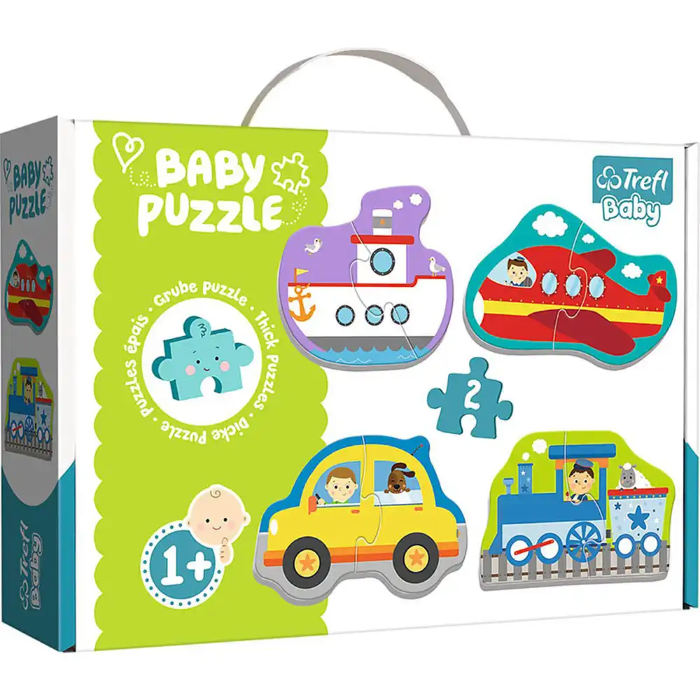 Trefl - Transportation Vehicle Shapes Baby Puzzle 4 in 1 (2 Pieces) - 36075