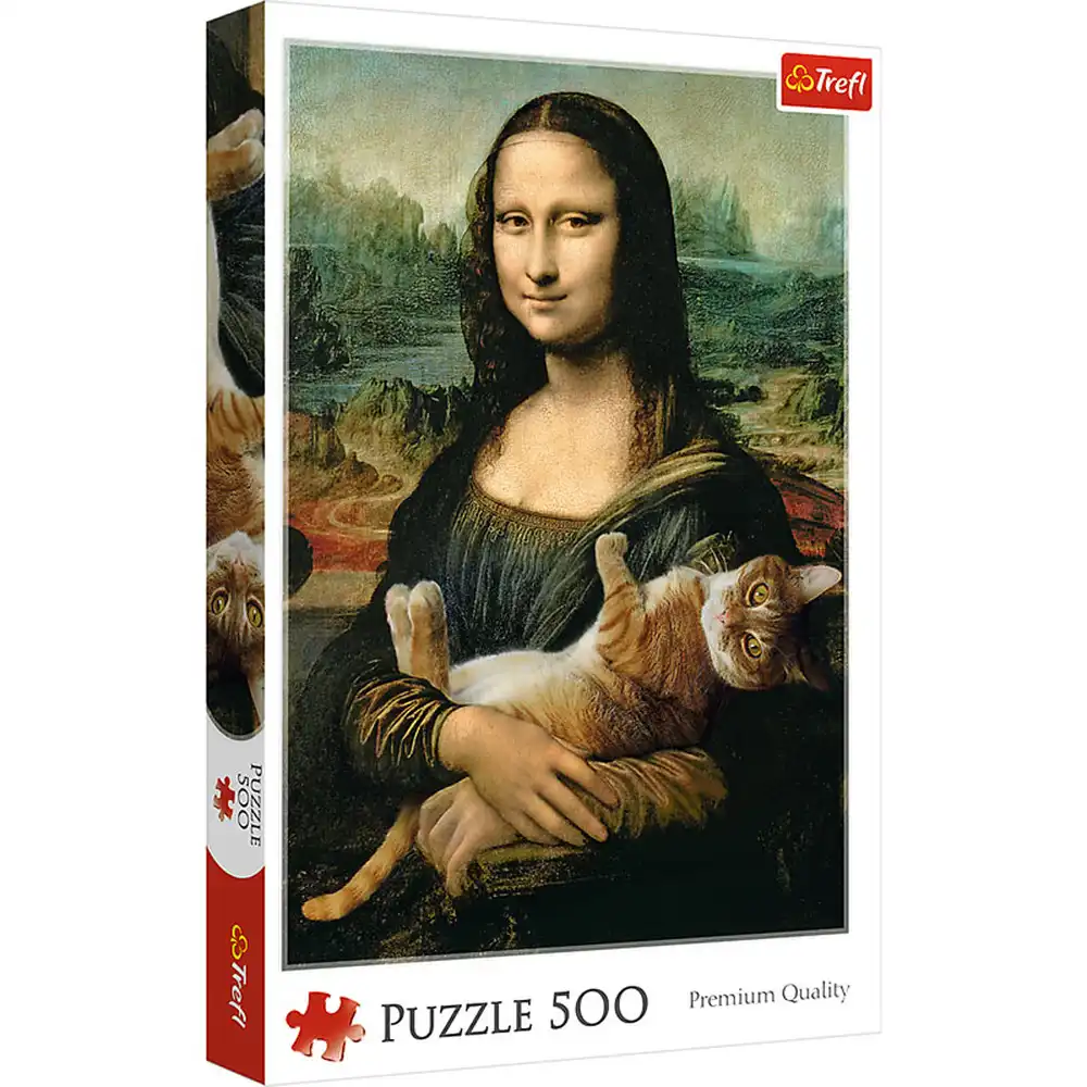 Trefl - 500 Pieces Mona Lisa and Purring Kitty Puzzle - 37294