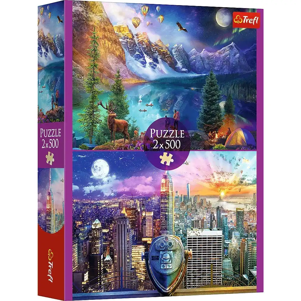 Trefl - Trip Around America Puzzle (2x500) Pieces - 37500