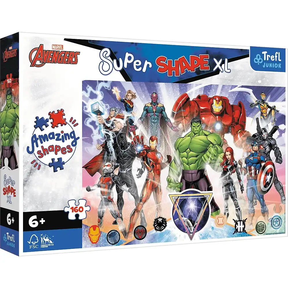 Trefl - Junior Courage Avengers Super Shape XL Puzzle 160 Pieces - 50023