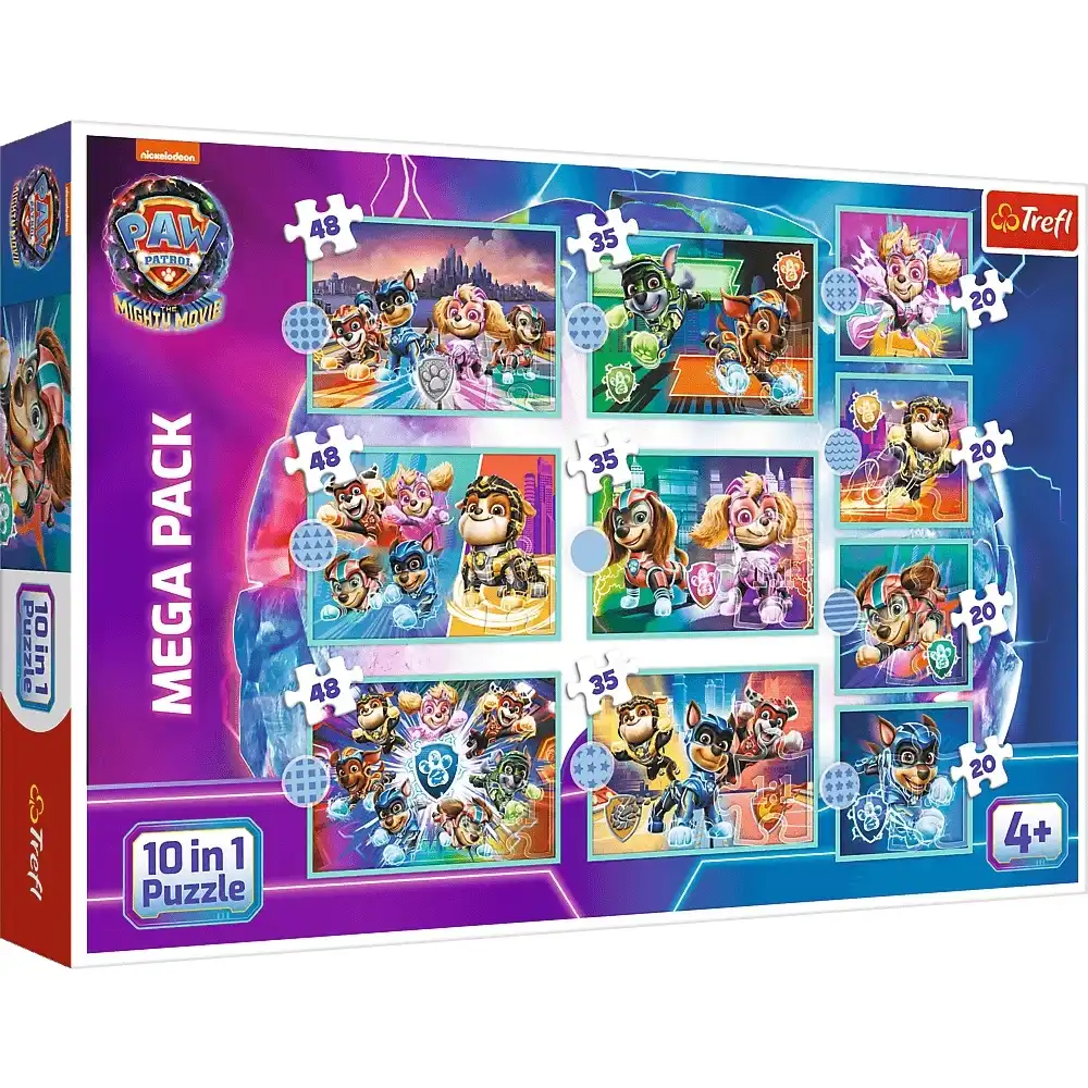Trefl - Paw Patrol 10 in 1 Happy Dog Day Puzzle (20+38+45) Pieces - 96002