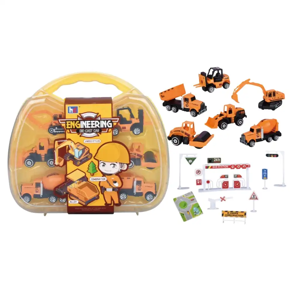 Engineering Diecast Vehicles with Accessories Game Set - 90740