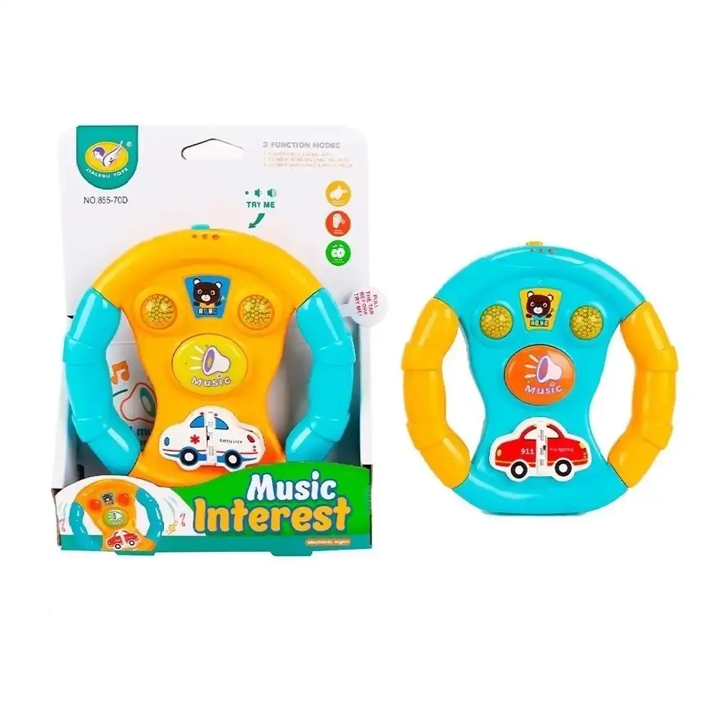 Steering Wheel Musical Educational Game with Lights & Sounds (2 Colors) - 855-70D