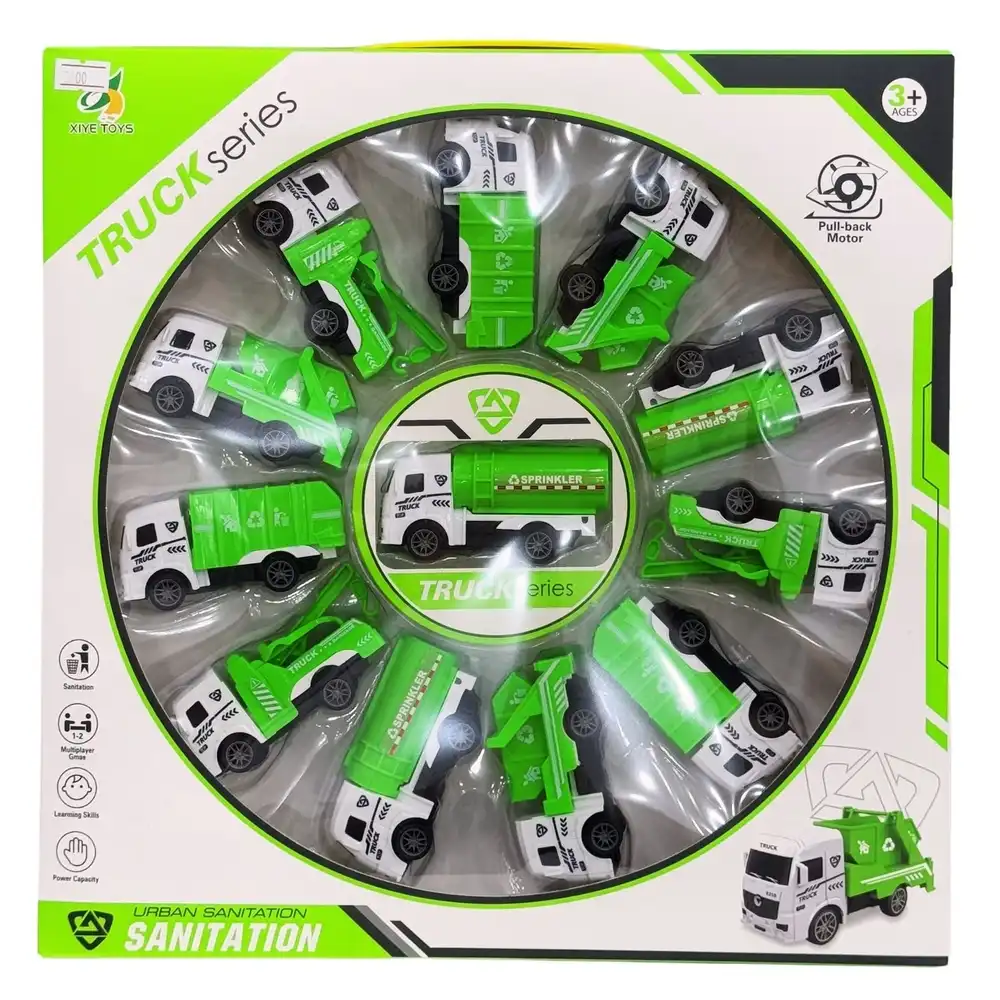 Truck Series Sanitation Vehicles 12 Pieces - XY348-A13