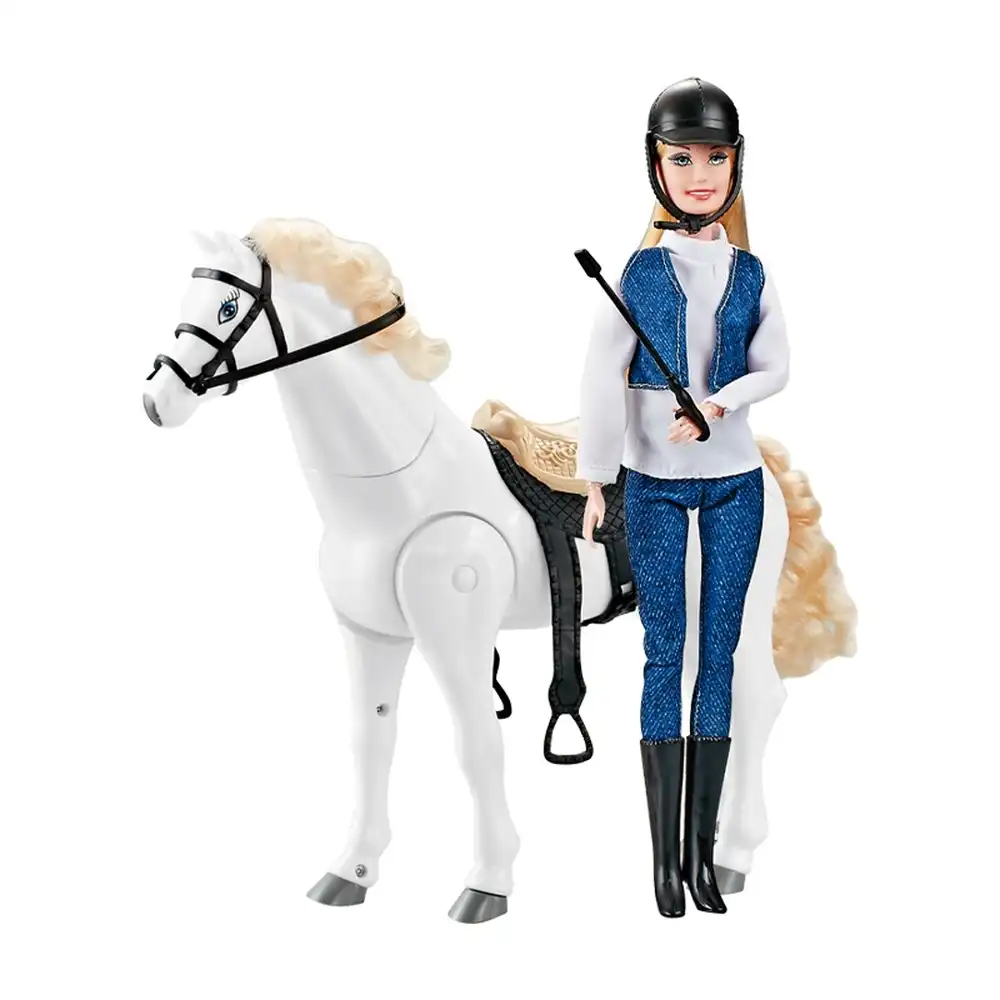 Lily Doll 29 cm with White Static Horse - 115A