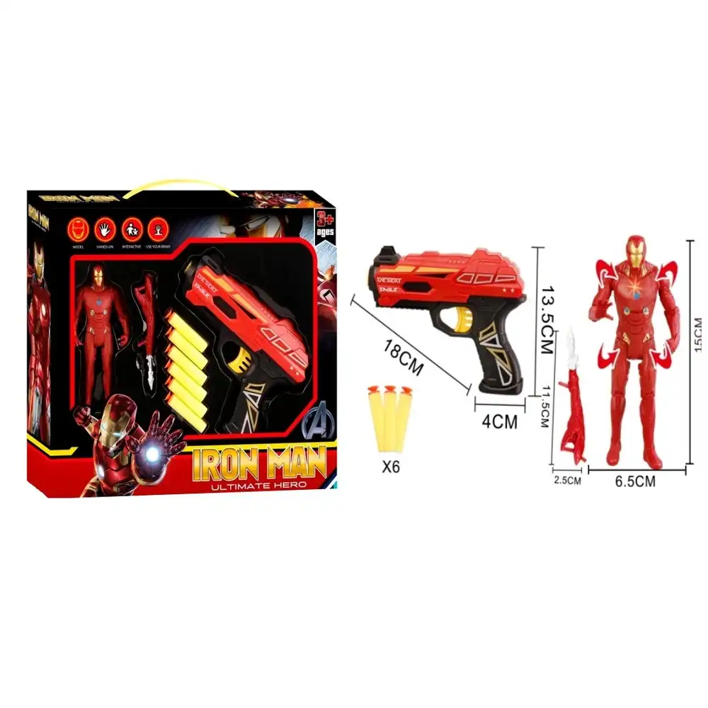 Iron Man Soft Bullet Gun with Action Model - 0812B-37