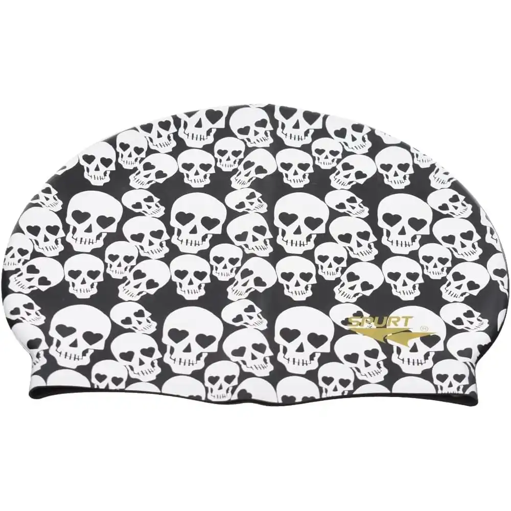 Spurt - Skull Printed Logos Swimming Silicone Cap - 70541