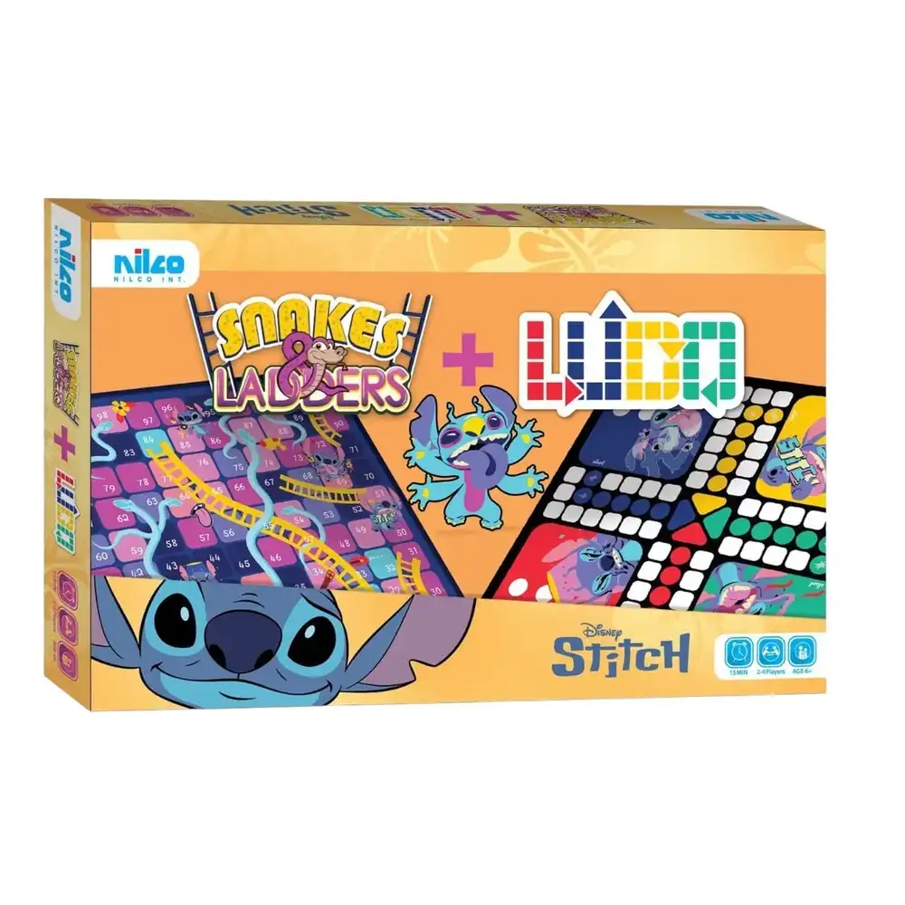 Nilco - Disney Stitch Snakes and Ladders & LUDO 2 In 1 - 23987