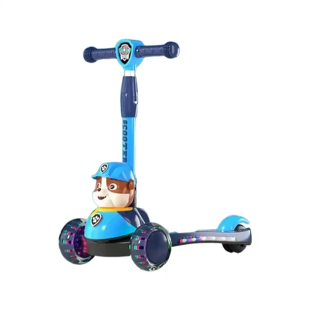 Paw Patrol Foldable Scooter 3PU Wheels with Lights - Blue - 588W