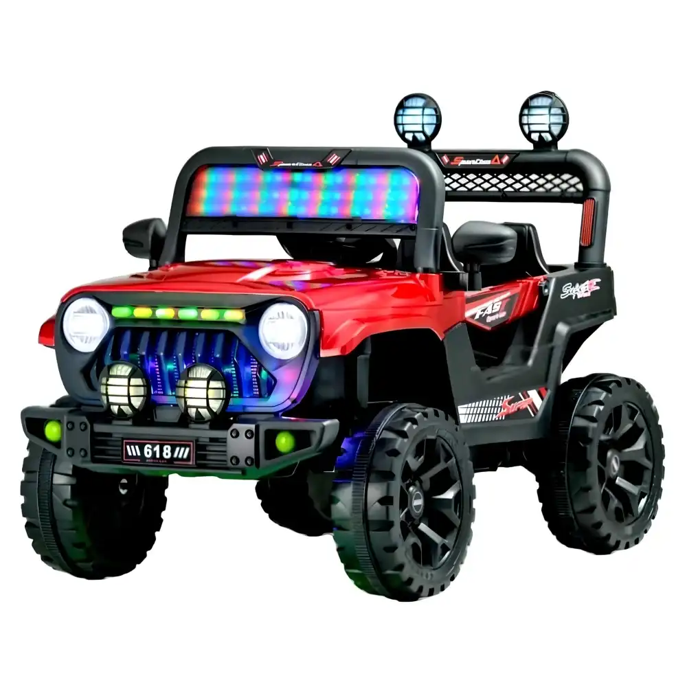 Arya Electric Rides on Car for Kids with Remote Control - Red - PKQ-618