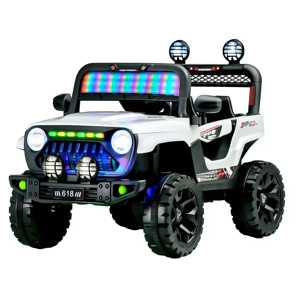 Arya Electric Rides on Car for Kids with Remote Control - White - PKQ-618