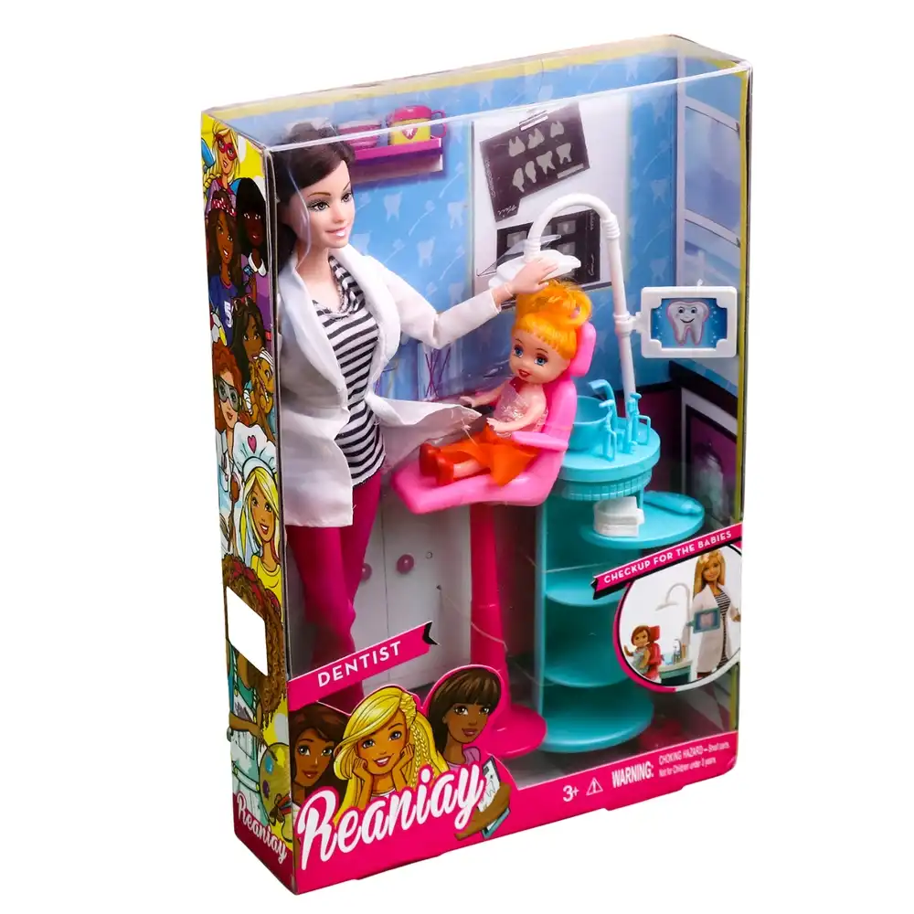 Barbie Fashion Doll Dentist with Patient Orange Cloths - CS699-19-OG