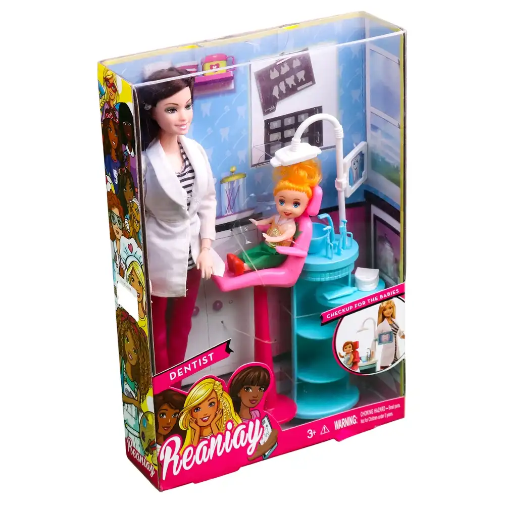 Barbie Fashion Doll Dentist with Patient Yellow Cloths - CS699-19-YW