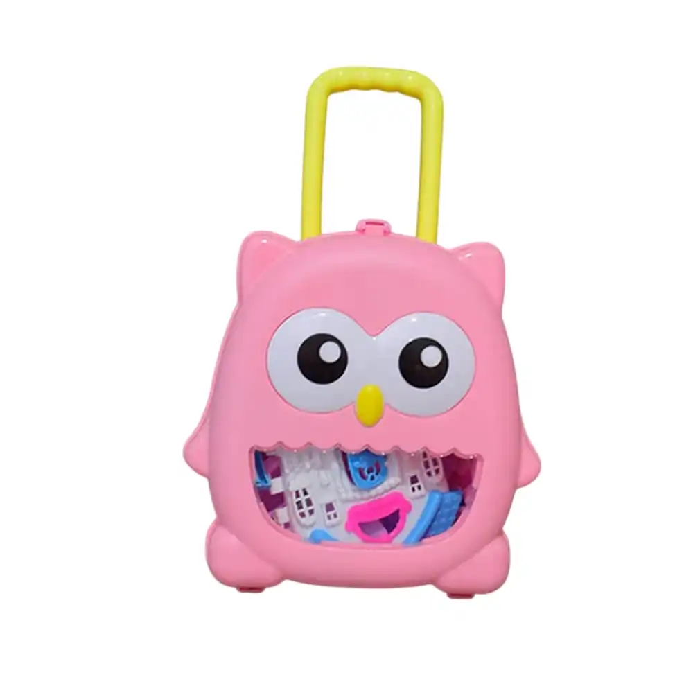 Owl Box Rubber Rattle 7 Pieces - Pink - 030643-209-80
