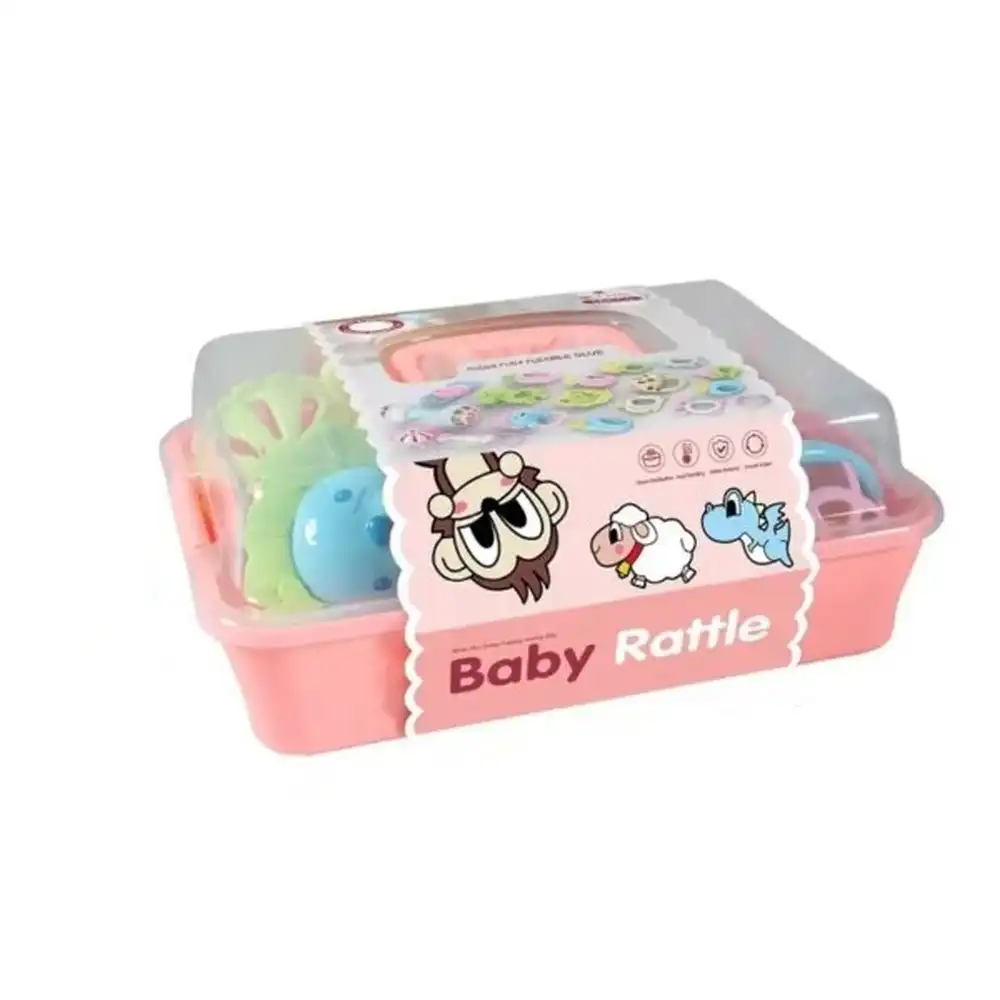 Baby Rubber Rattles Box 18 Pieces - Pink - 016743-3180
