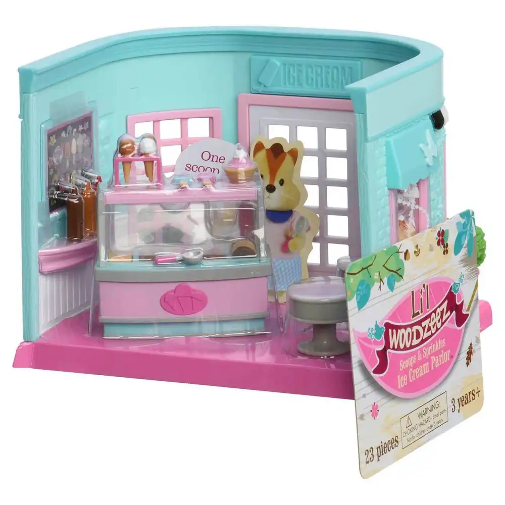 Li’l Woodzeez - Scoops and Sprinkles Ice Cream Parlor Store Playset - WZ6622