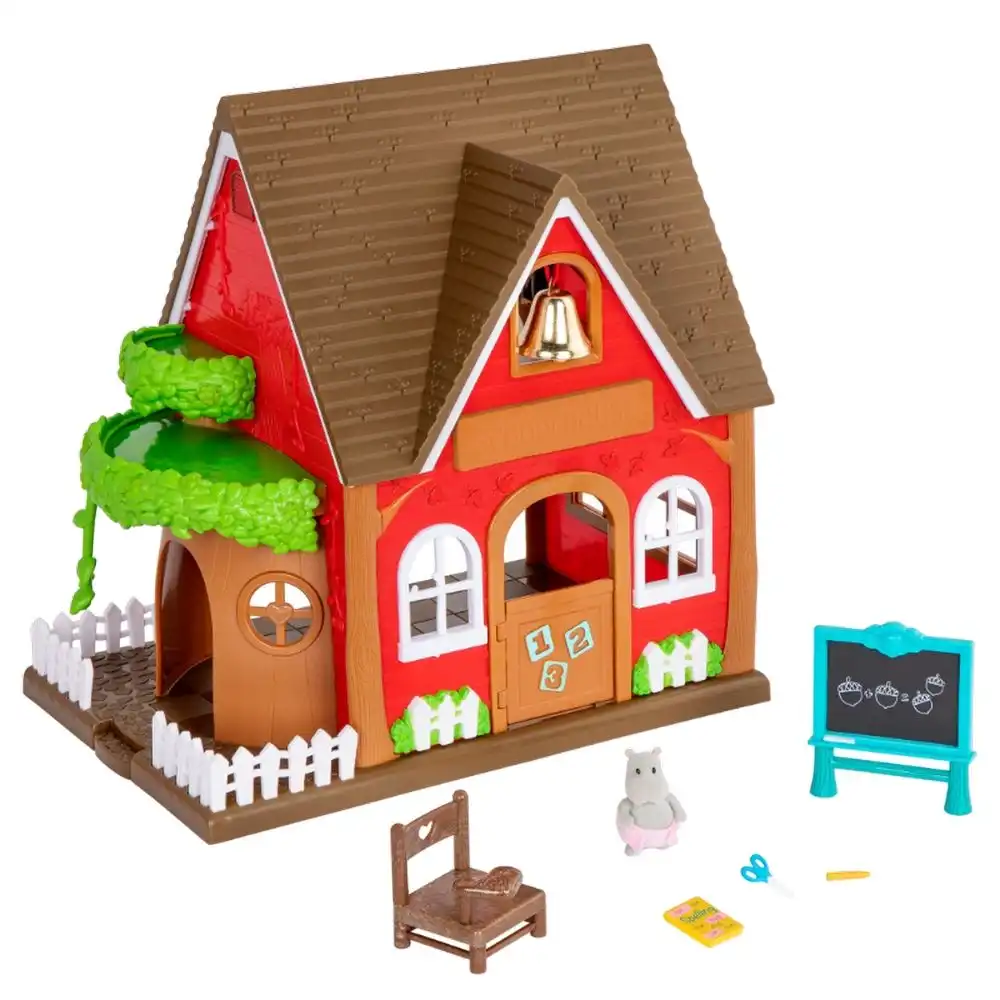 Li’l Woodzeez - Woodland Schoolhouse Playset with Miniature Figurine - WZ6623