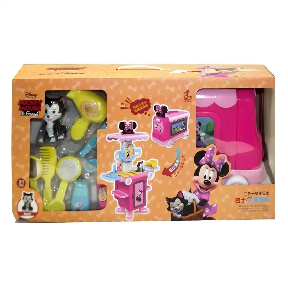 Minnie Mouse & Her Cat 2 in 1 Transforming Bus into Salon 31 Pieces - 1595M
