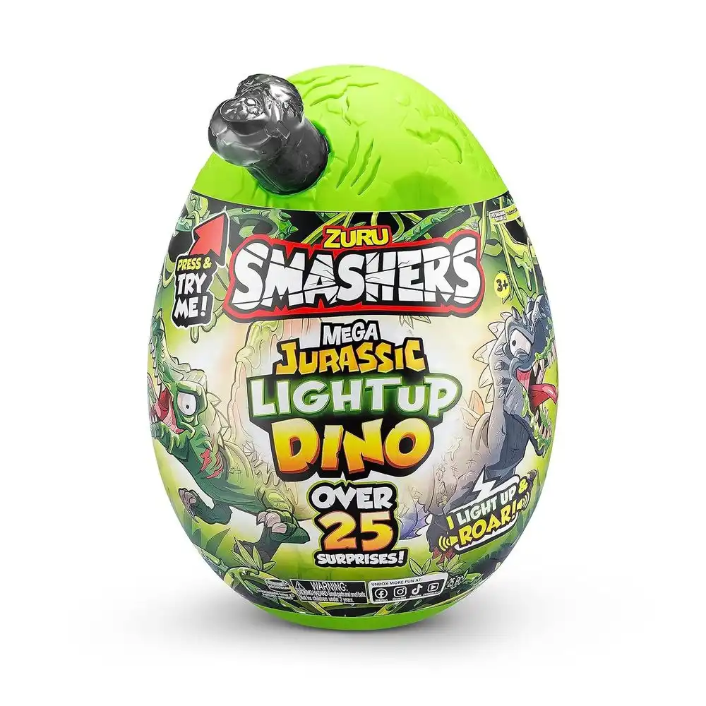 Zuru - Smashers Mega Jurassic Light Up Dino Egg 25 Surprise Inside - Gray -  ZUR-74108
