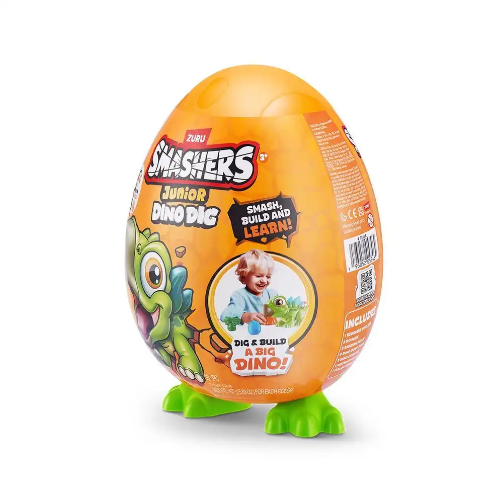 Zuru - Smashers Junior Green Dino Dig Egg 18 Surprise Inside - ZUR-74116