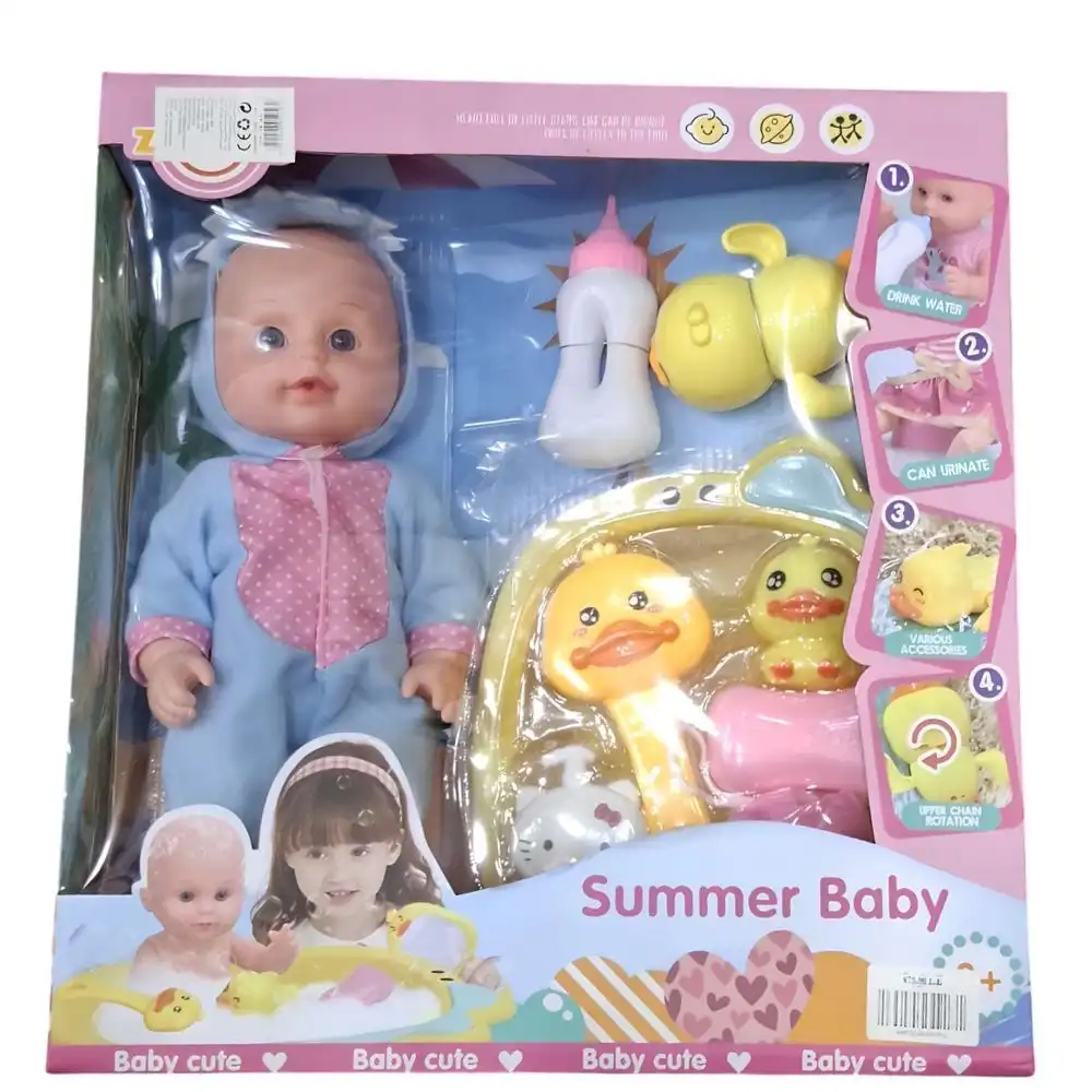 Summer Baby Doll With Accessories - Cyan - B2582