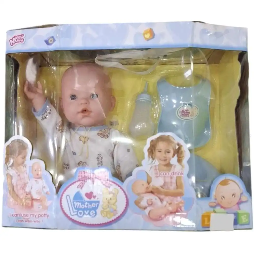 Ming Ming Mother Love Baby Care Doll With Accessories - Cyan - 2933