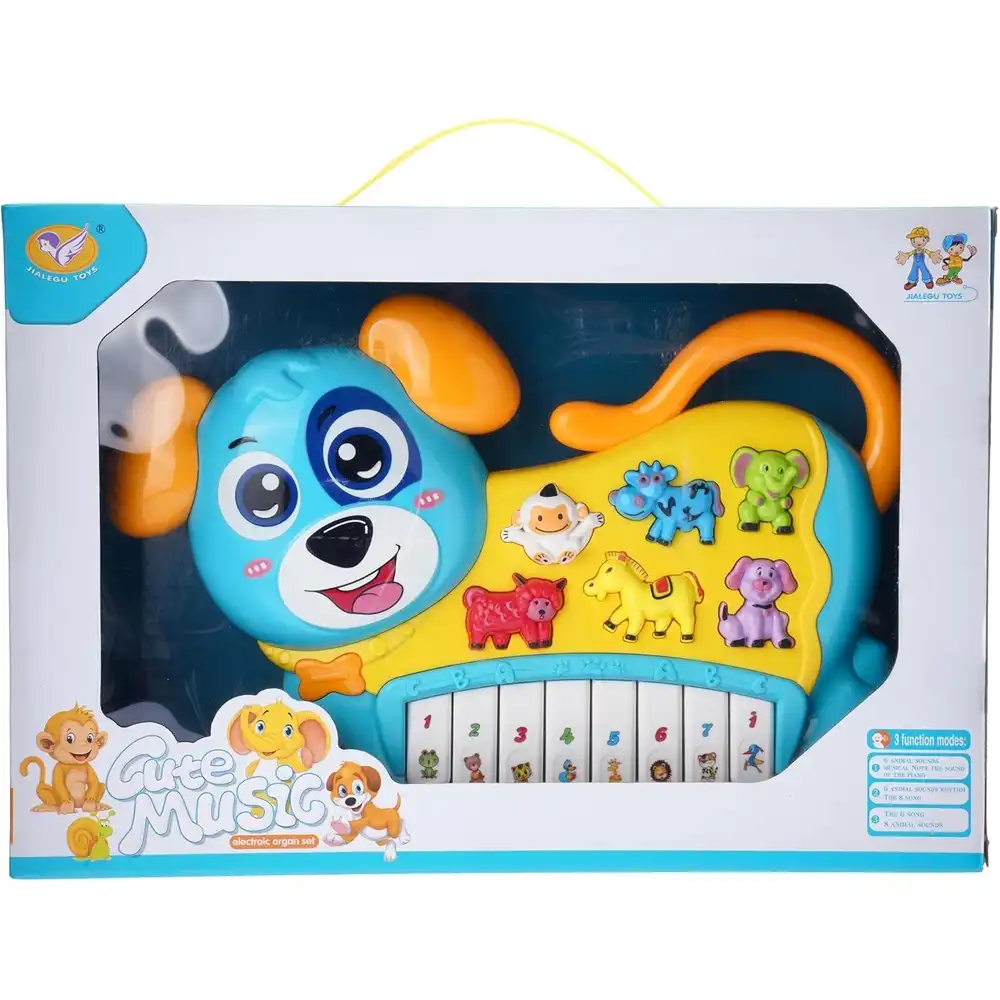 Dog Cute Music Electronic Organ Set - Cyan - 855-27A