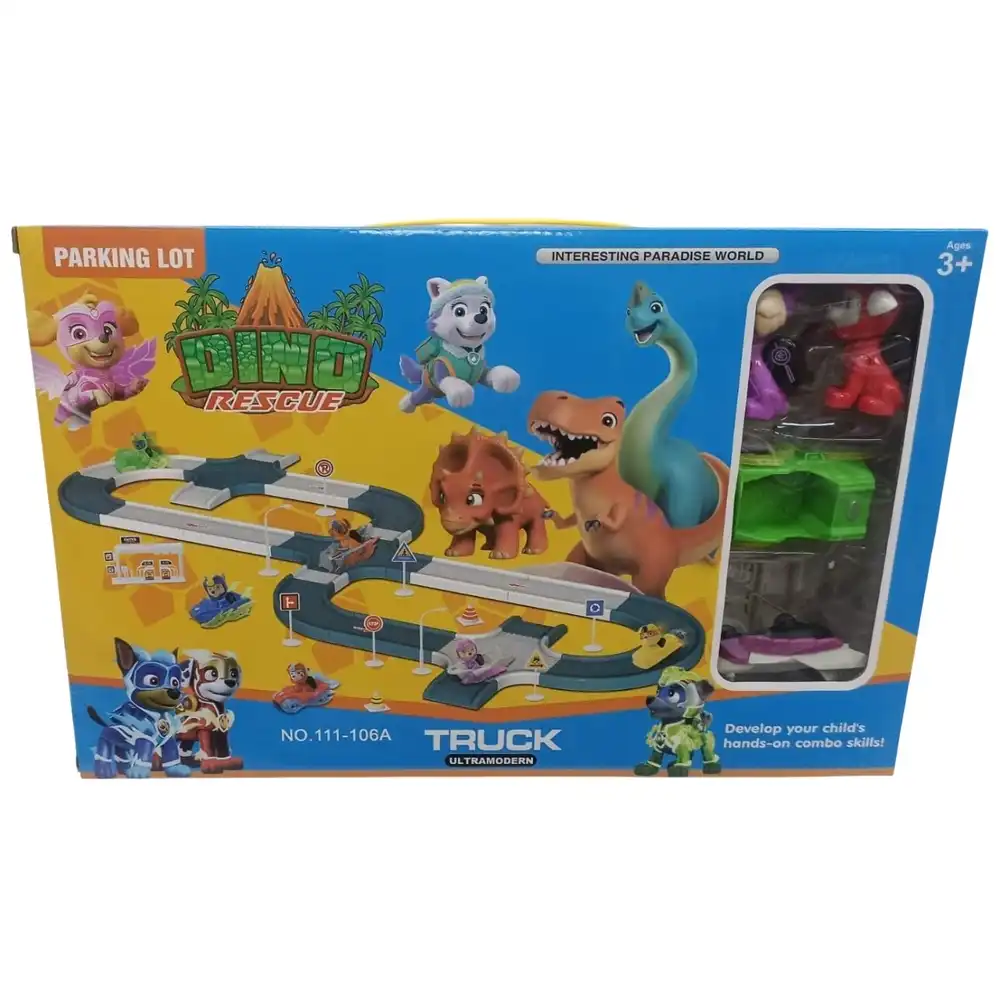 Paw Patrol Dino Rescue Track with Models & Vehicles - 111-106A
