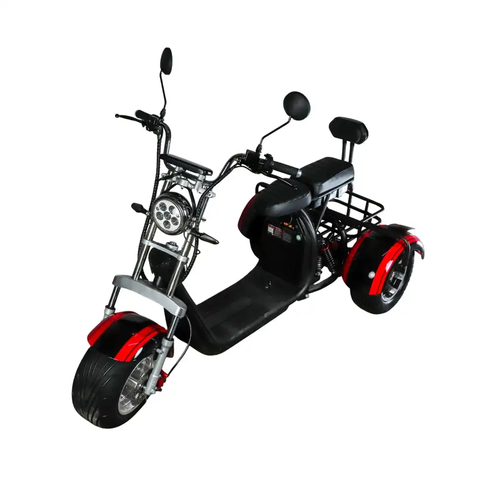 Harley Scooter Ride-on Electric Scooter 10", 3 Wheels with Aluminum Frame - Black & Red - X12