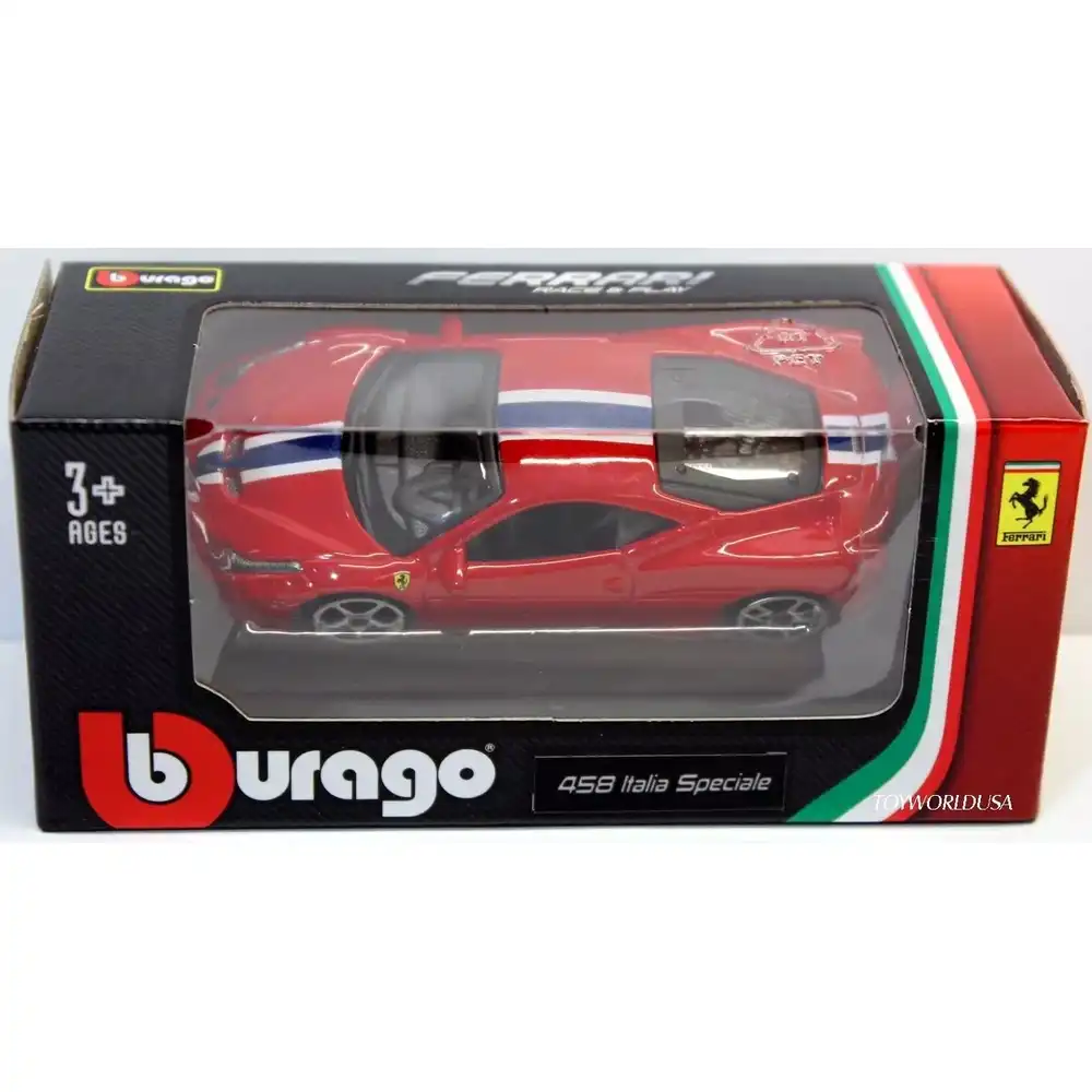Bburago - Ferrari 458 Italia Speciale Car Model - Red - 56100
