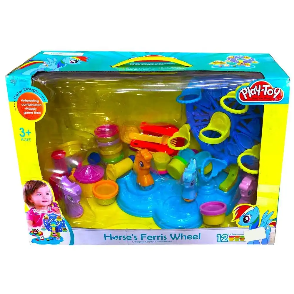 Play Toy Mini Color Dough Horse's Ferris Wheel 12 Dough Pieces - 3618