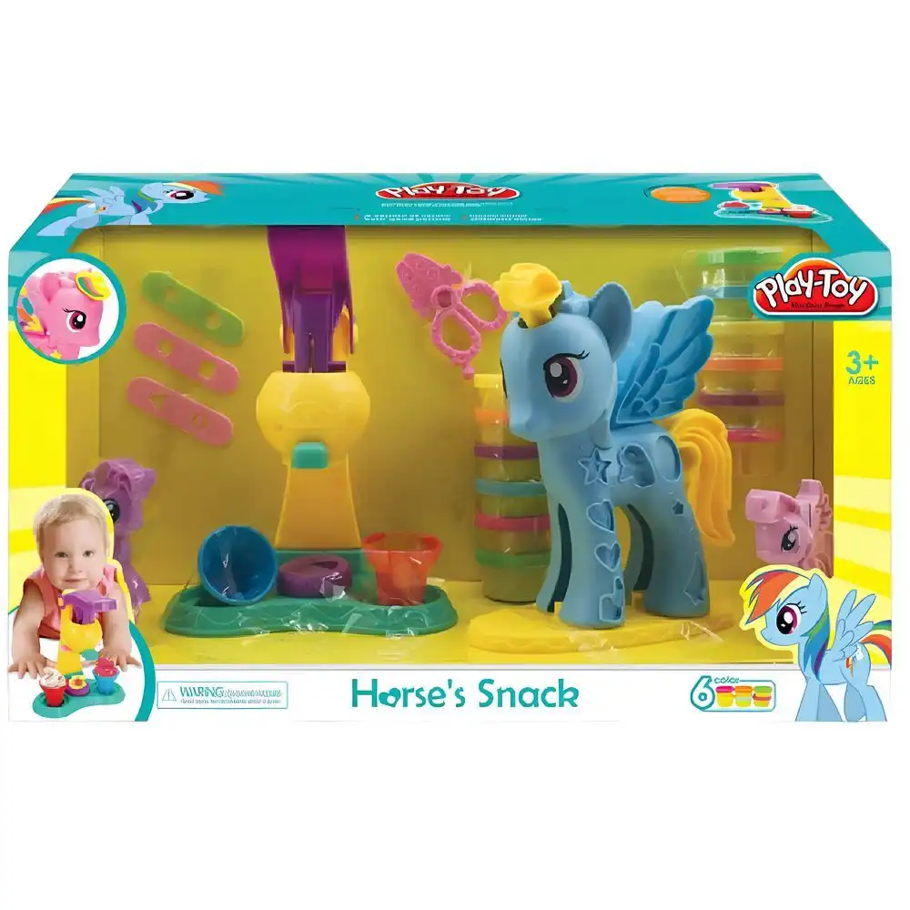 Play Toy Mini Color Dough Horse's Snack With Dough 12 Pieces - Blue - SM8015