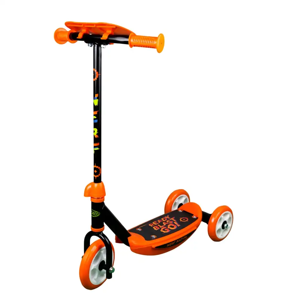 Nerf 3-Wheeled Durable High Quality Scooter - Orange & Black - 3WS-NR-101 V2