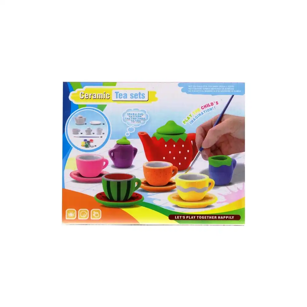 Ceramic Coloring Tea Set 15 Pieces - 868-E28