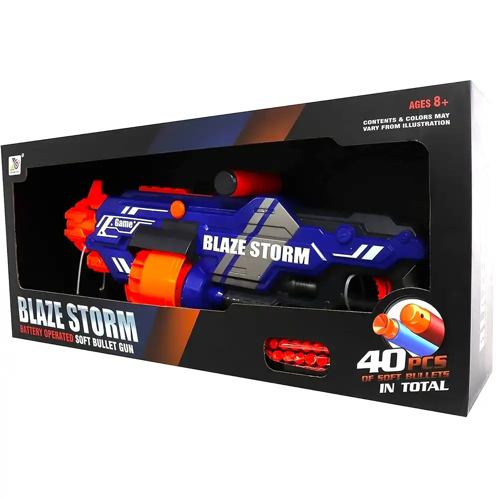 Blaze Storm Battery Operated Soft Bullet Gun 40 Dart - ZC7122
