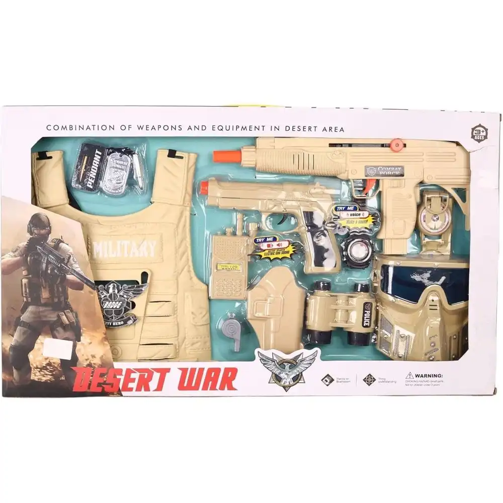Desert War Armed Forces Equipments Kit with Rifle & Vest - D013