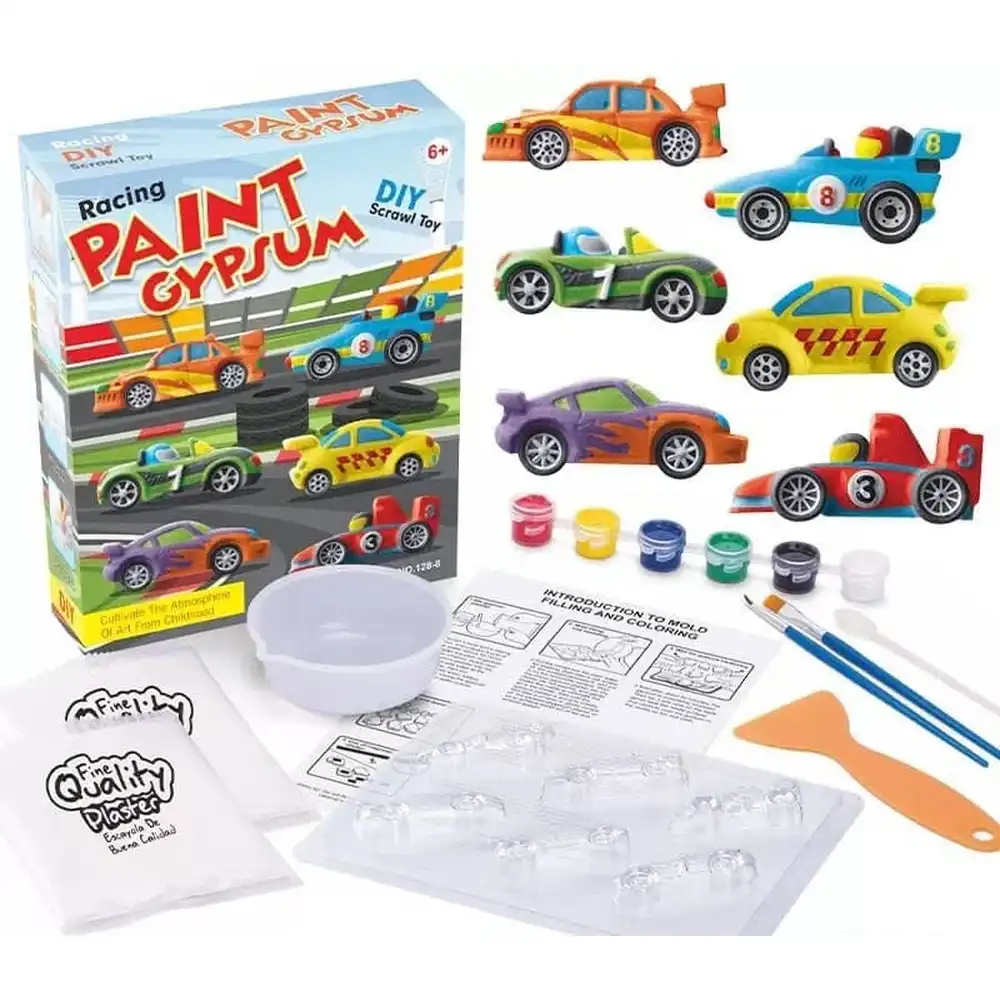 Racing Cars Paint Gypsum Scrawl Toy - 128-80