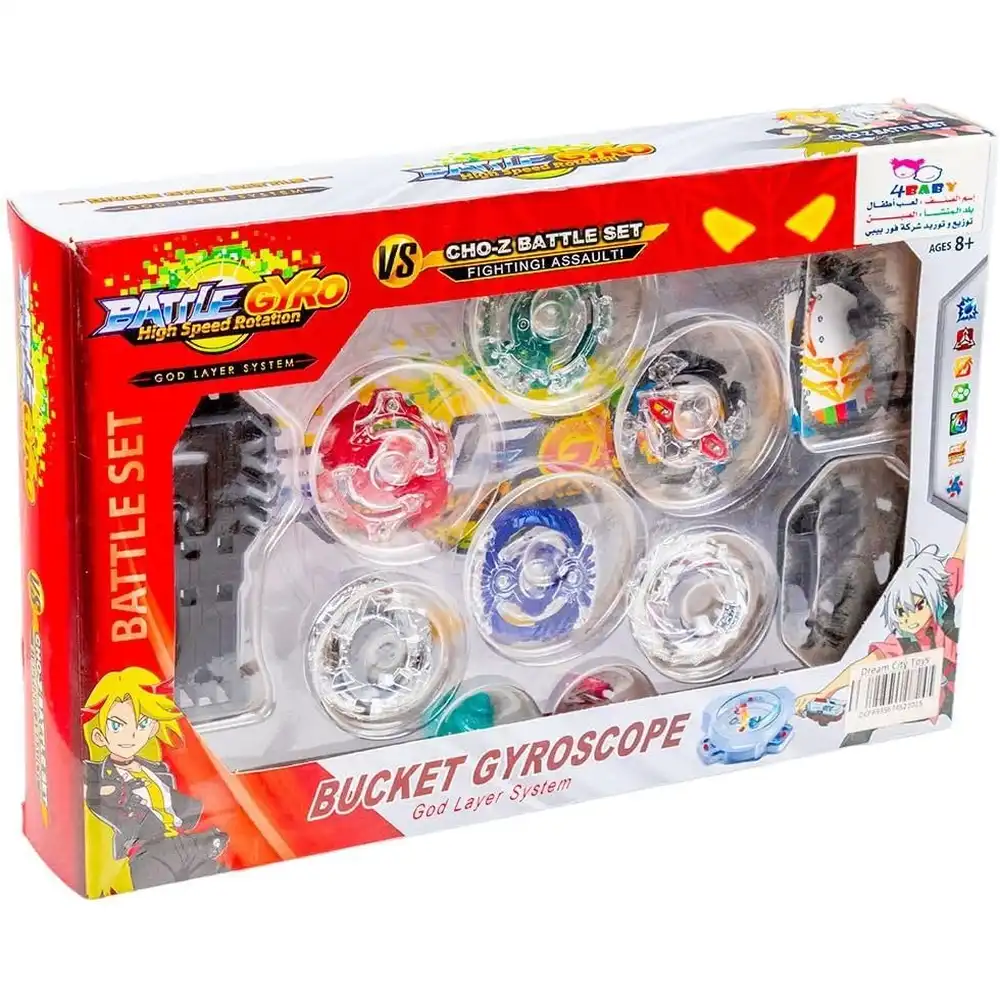Battle Gyro High Speed Rotation Bucket Gyroscope Set -