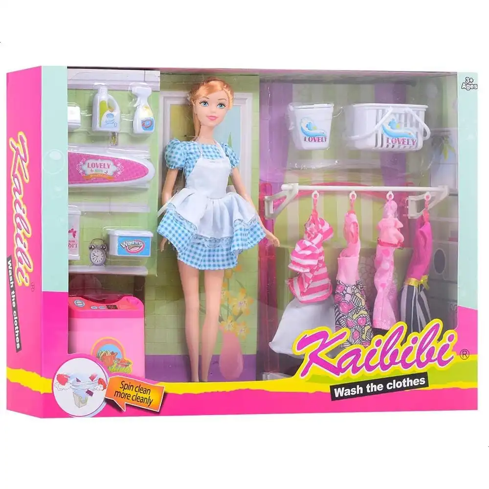 Kaibibi Doll with Washing Machine and Iron Table - BLD135