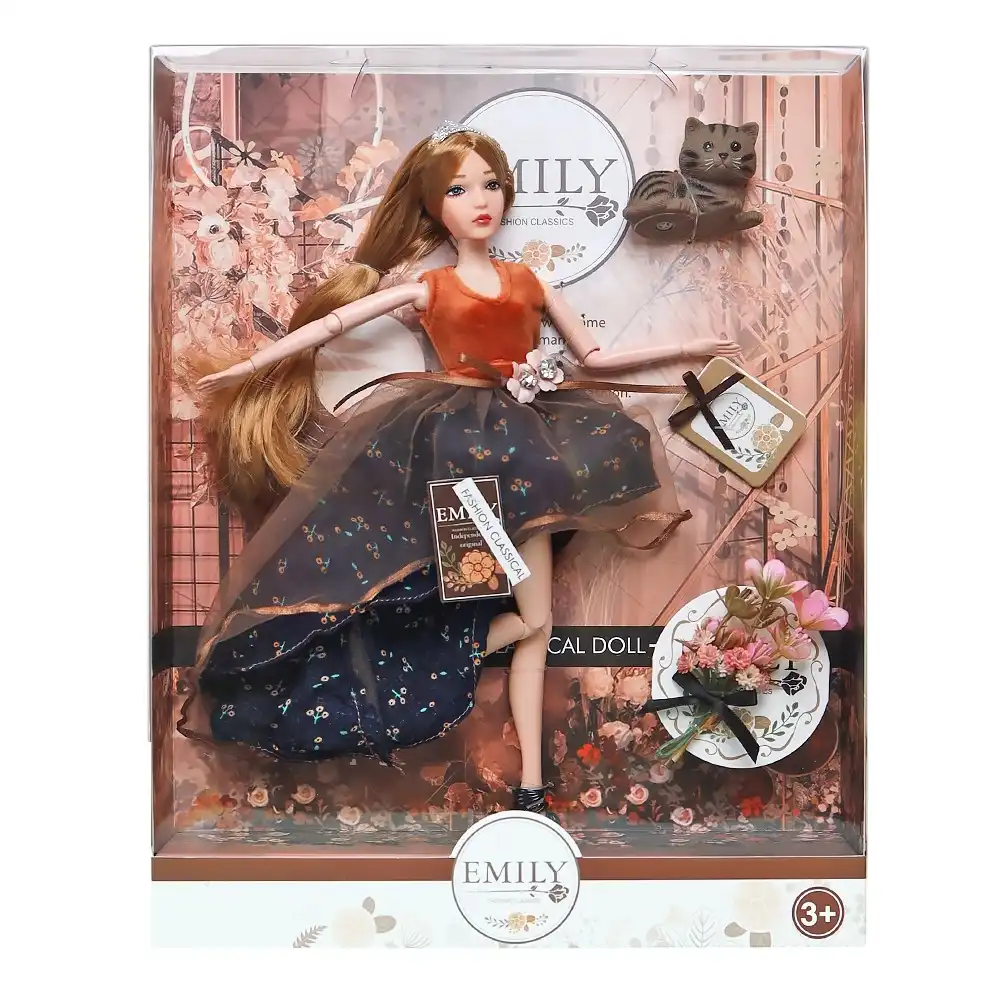 Emily Fashion Doll with Navy Skirt - QJ106C