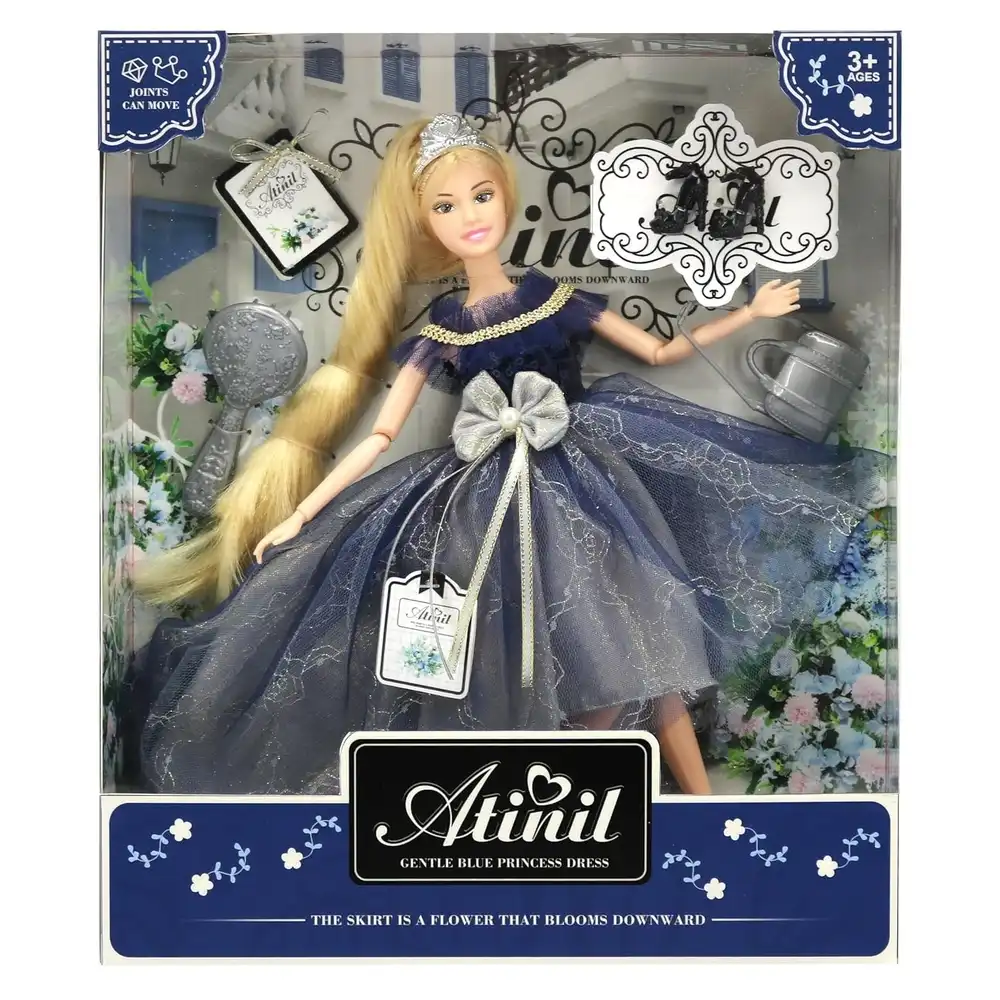 Atinil Princess With Blue Dress & Blond Hair - WX131-4