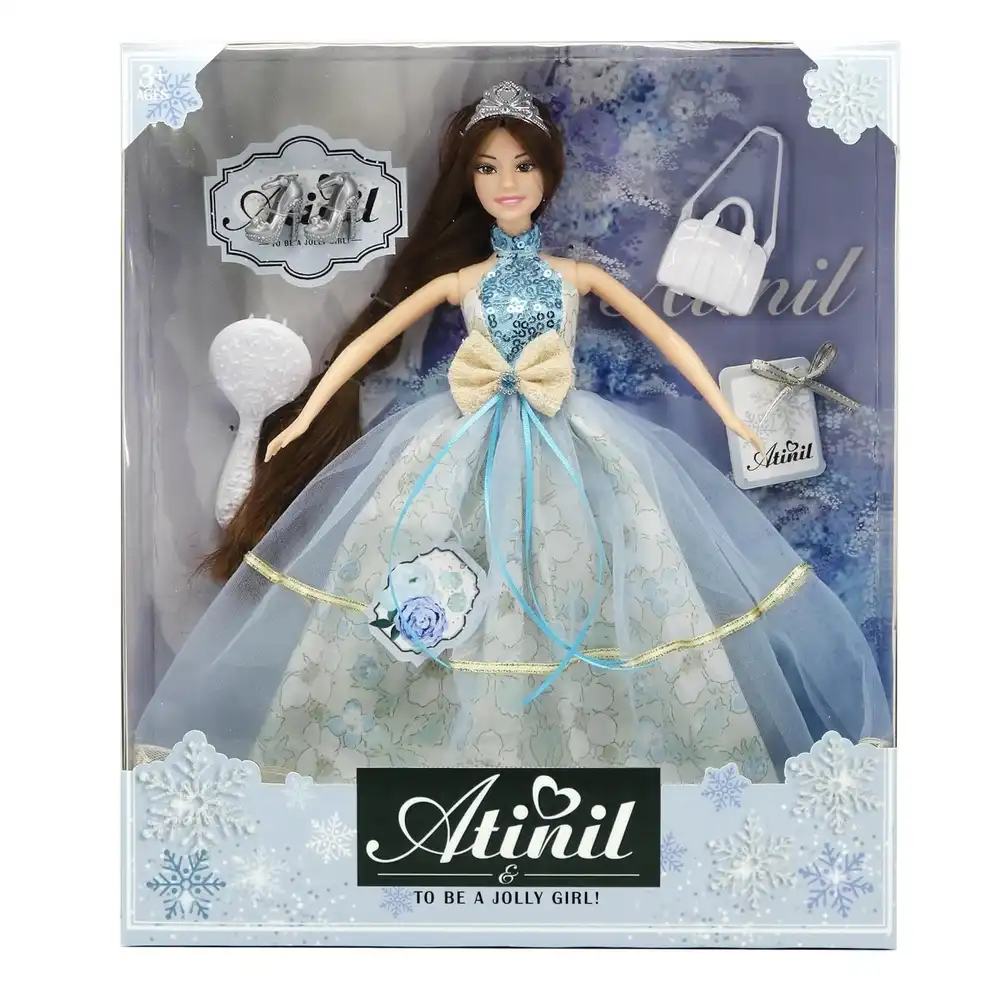 Atinil Princess With Cyan Dress & Brown Hair - WX192-2