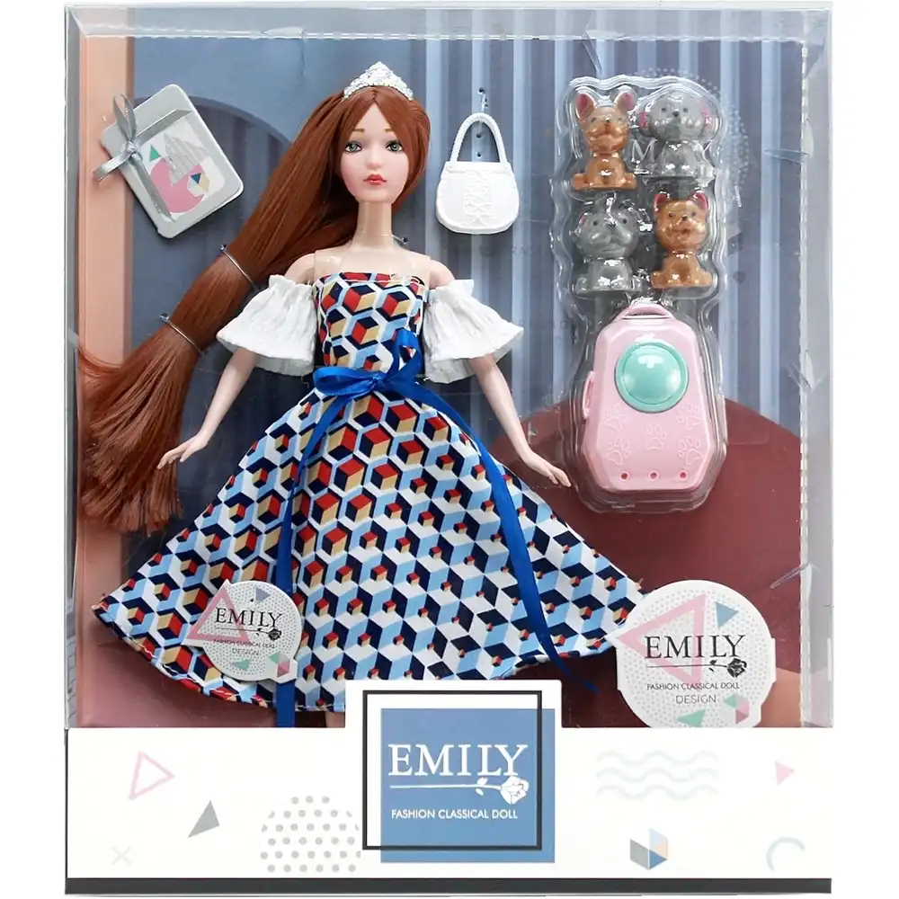 Emily Fashion Doll with Puppies - QJ115A