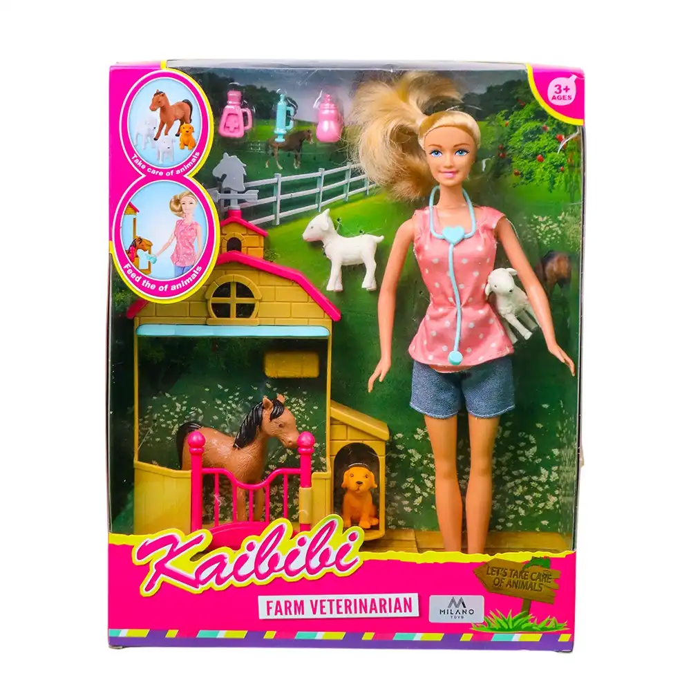 Kaibibi Fashion Doll Farm Veterinarian with Stable and Horse - WG101