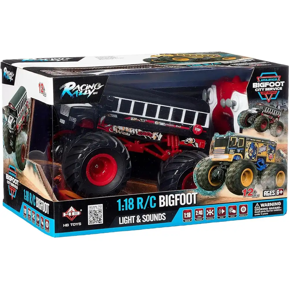 Racing Rally 1:18 Big Foot Monster Bus with Remote Control - DL18A04