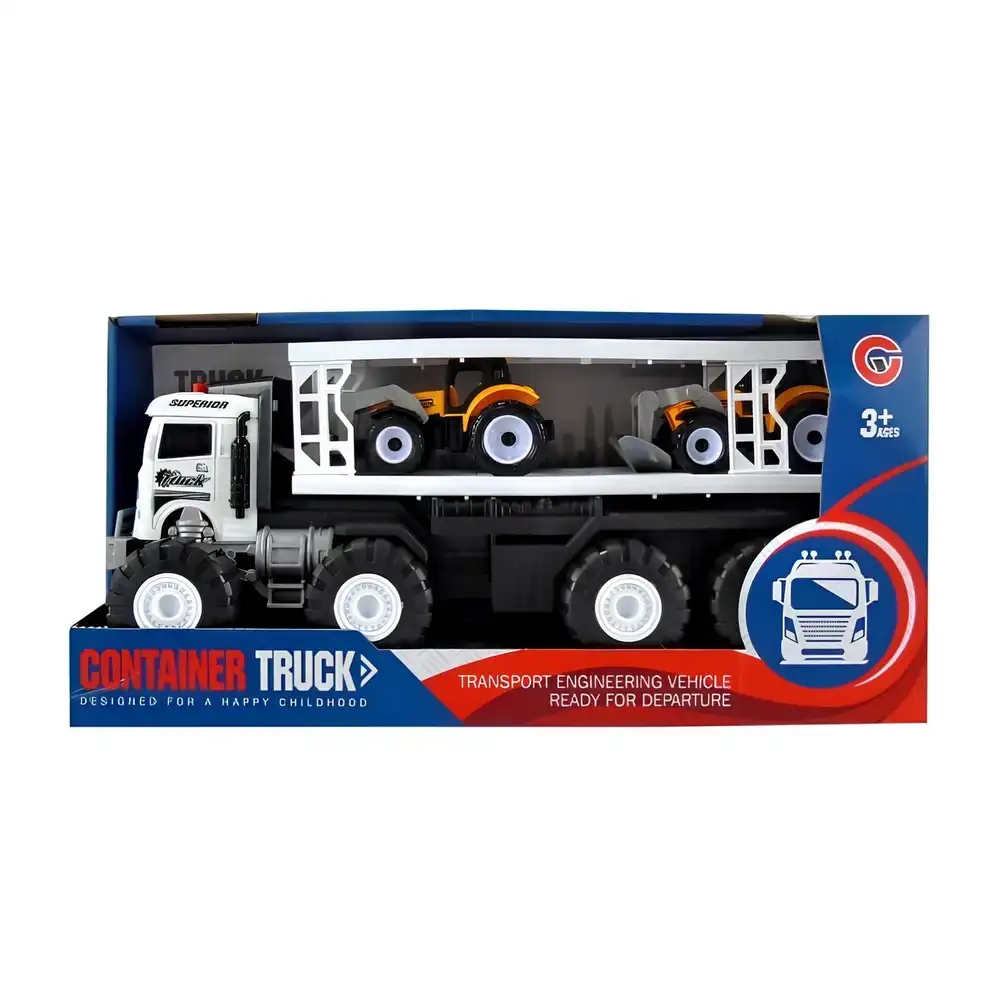 Transport Engineering Container Truck with 2 Loaders - White - 99A6-2D
