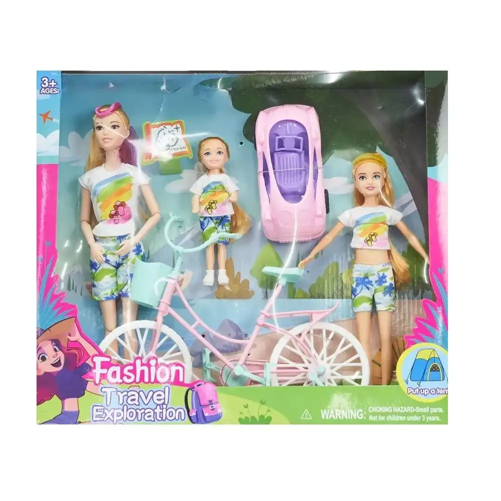 Fashion Travel Exploration Camp with 3 Dolls - ST5615-6